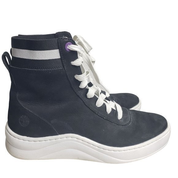 Timberland Womens Size 9.5 Black / White Ruby Ann Sneaker Boots Lace Front - Picture 2 of 11